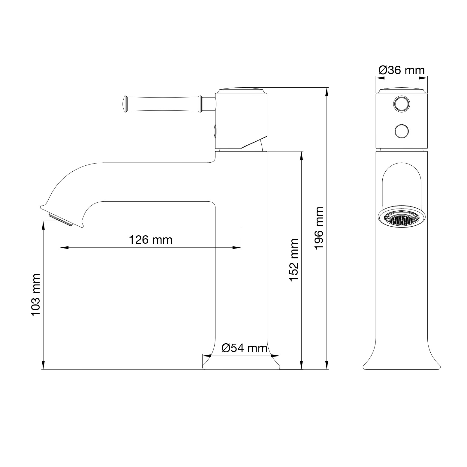 Смеситель для раковины WONZON & WOGHAND TOR, Темный графит (WW-88018073-BGM) - Gidratop.ru изображение