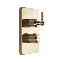 GESSI VENTI20 смеситель встраиваемый, термостатический, с переключателем на 2 положения, внешняя часть, цвет Warm Bronze PVD - Gidratop.ru изображение