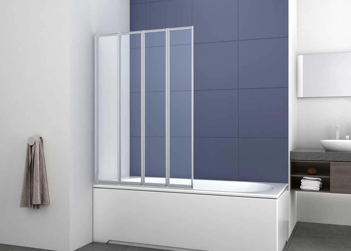 Душевая шторка на ванну VSB-31100CL, 1000*1400, хром, стекло прозрачное - Gidratop.ru изображение