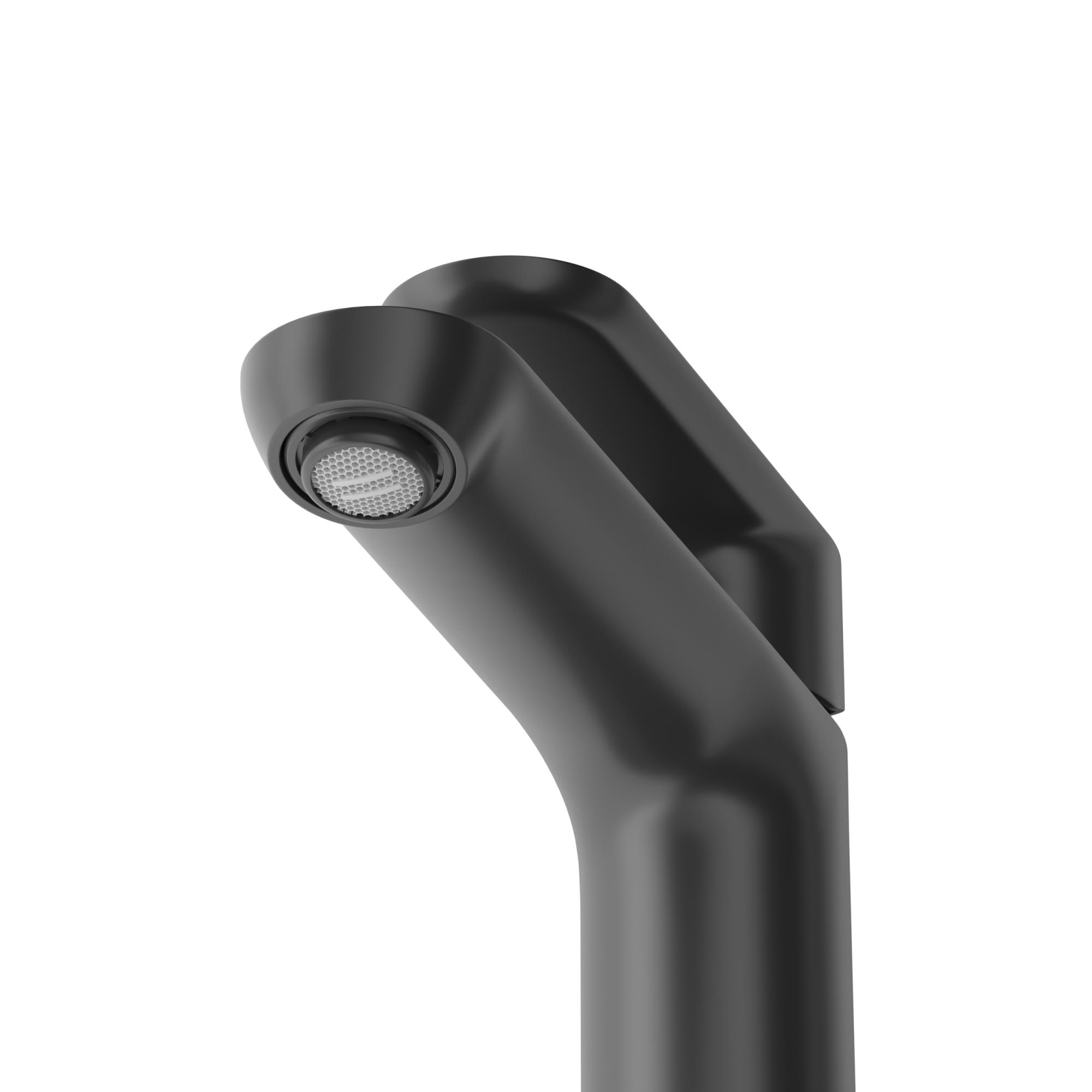 STYLUS-LS-NOP Смеситель для раковины однорычажный с донным клапаном, черный матовый - Gidratop.ru изображение