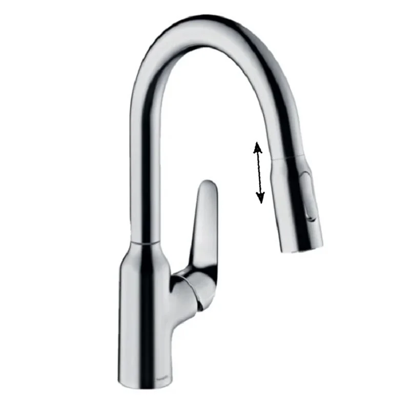 Смеситель Hansgrohe Focus M42, Eco 71862000, для кухонной мойки, с вытяжным изливом, цвет хром - Gidratop.ru изображение