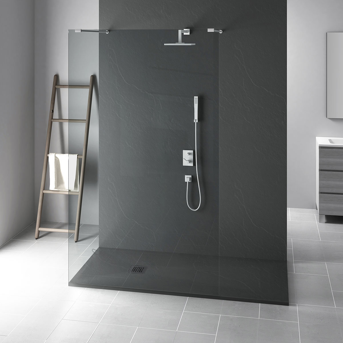 Поддон для душа из искусственного камня VST-4SR1012A,1200*1000*25, антрацит - Gidratop.ru изображение