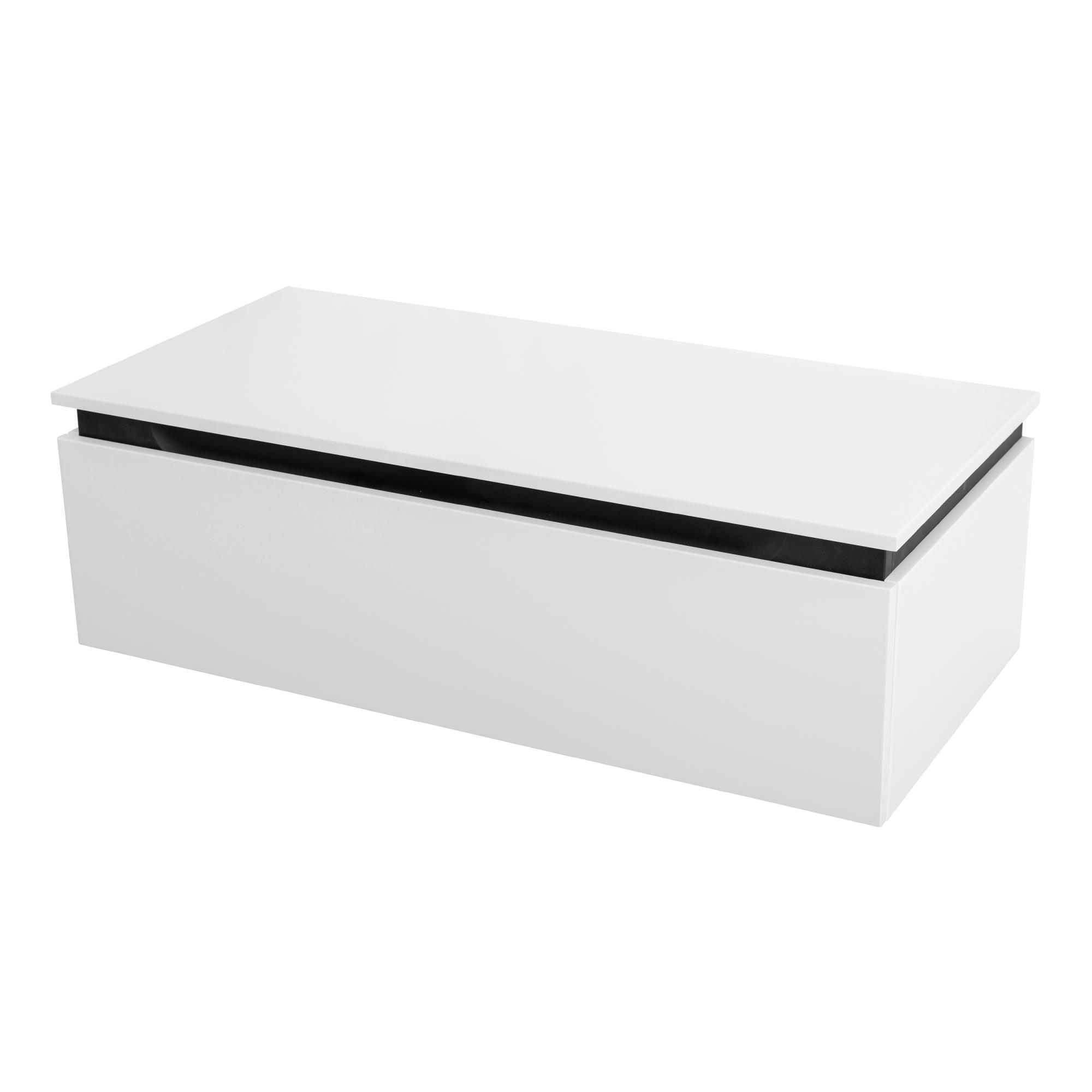 SLIDER Тумба с одним выкатным ящиком, Bianco Opaco, 996x476x300, SLIDER-1000-1C-PI-BO - Gidratop.ru изображение