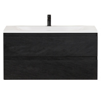 MOLVENO База под раковину подвесная с двумя выкатными ящиками, Nero, 900x500x500, MOLVENO-90-2C-SO-NR - Gidratop.ru изображение