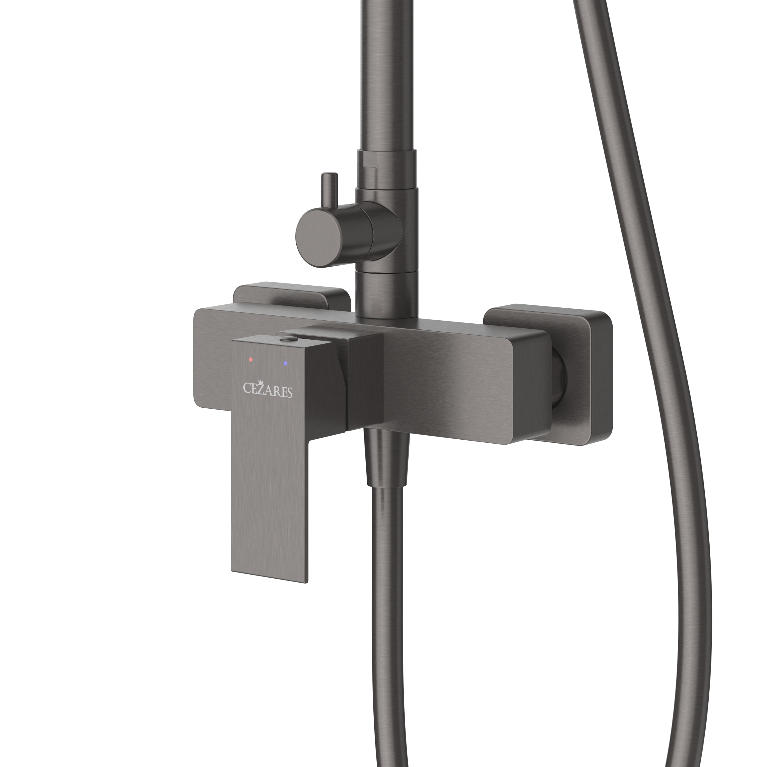 SLIDER-CD-GM Душевая стойка со смесителем, оружейная сталь - Gidratop.ru изображение