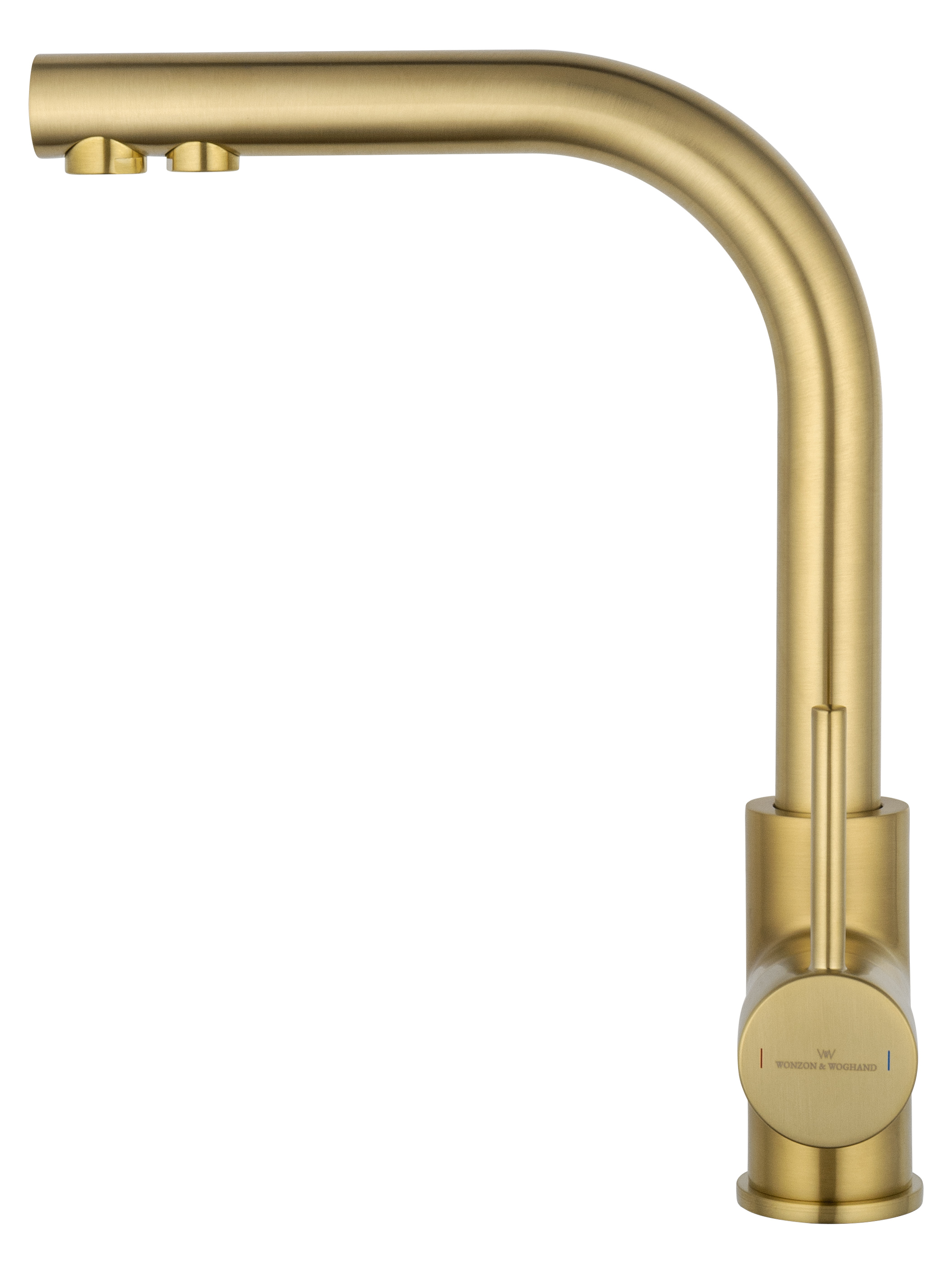 Смеситель для кухни c подключением фильтра WONZON & WOGHAND, Брашированное золото (WW-88458005-BG) - Gidratop.ru изображение
