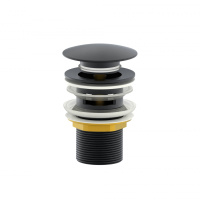 Донный клапан для раковины с переливом 1 1/4 WONZON & WOGHAND, Темный графит (WW-88SS01-BGM) - Gidratop.ru изображение