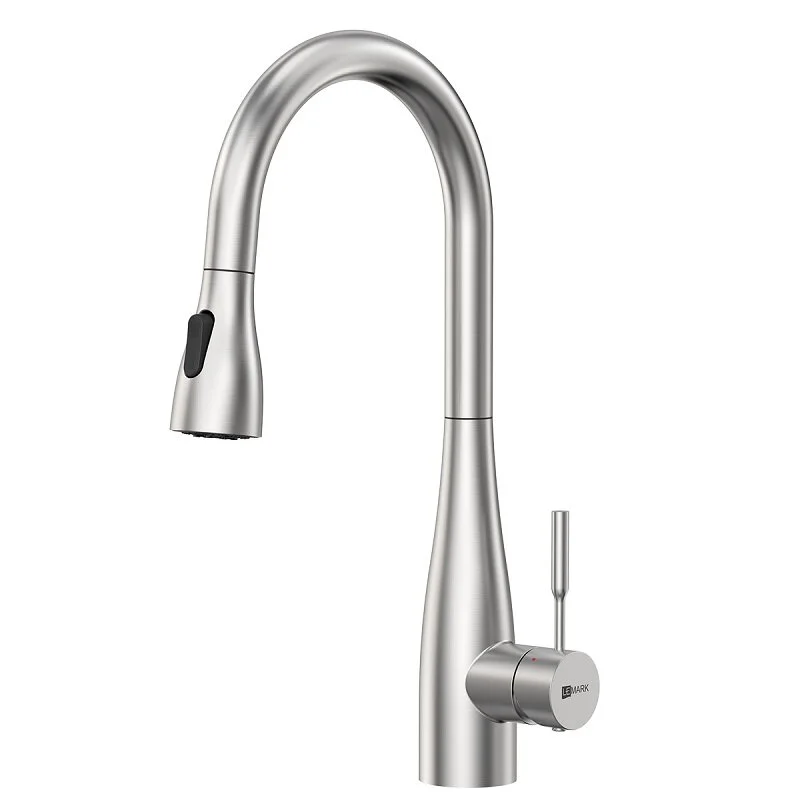 Смеситель для кухонной мойки Lemark Expert LM5084S, с выдвижным изливом, сталь - Gidratop.ru изображение