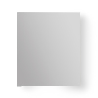 Зеркальный шкаф с нижней подсветкой дверей, с одной распашной дверью с двусторонним зеркальным полотном, со стеклянными полками, с розеткой и сенсорным выключателем, правосторонний SPC-1A-DL-BL-500, 8W, 220-240V 500x130x700 - Gidratop.ru изображение