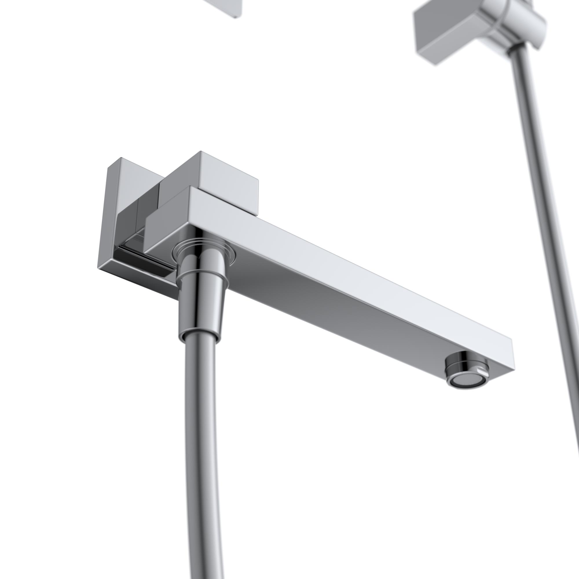 DUE Душевой комплект встраиваемый с изливом (смеситель встраиваемый, верхний душ, ручной душ со шлангом, штуцер с держателем), хром DUE-VDSET-CRM - Gidratop.ru изображение