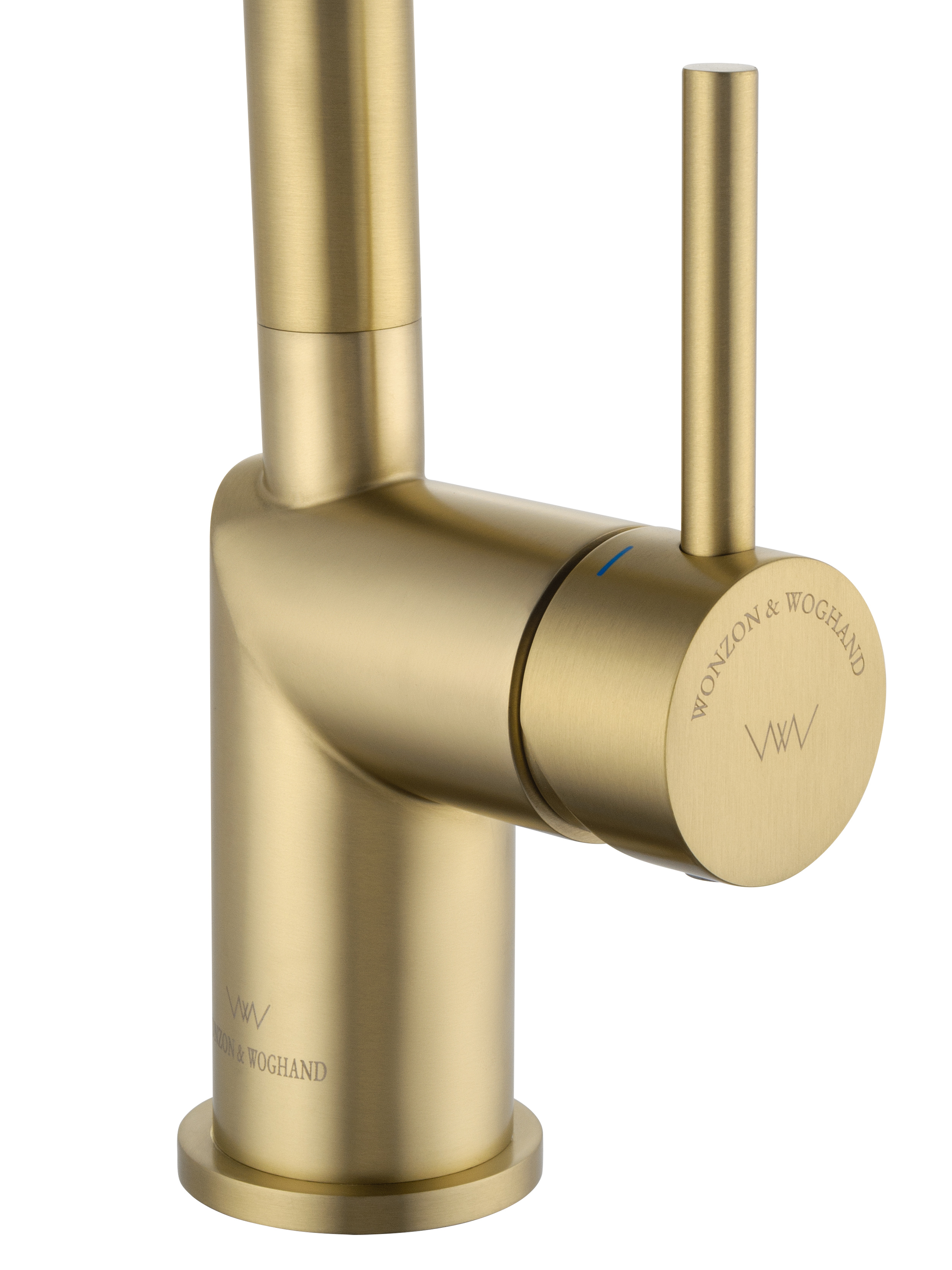 Смеситель для кухни с выдвижым изливом WONZON & WOGHAND, Брашированное золото (WW-6018-BG) - Gidratop.ru изображение