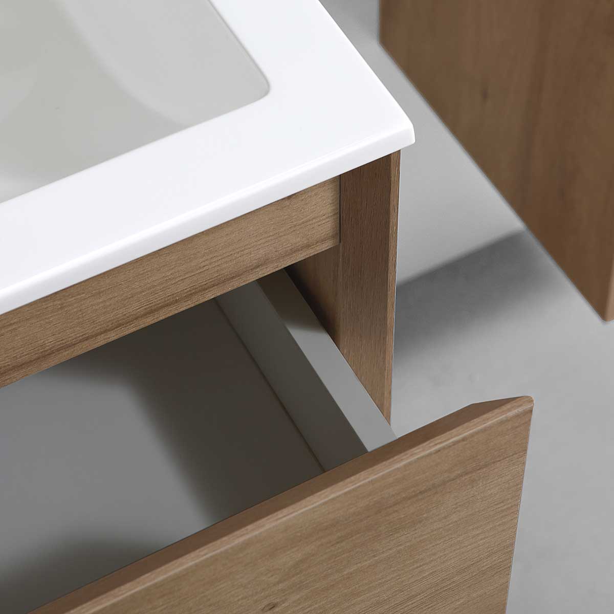 База под раковину Luka 800 подвесная, 2 выкатных ящика soft-close, N.Oak - Gidratop.ru изображение