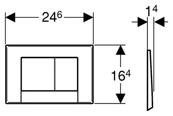 Клавиша Geberit Bolero 115.777.DT.1, латунь, пластик, 246*164 мм - Gidratop.ru изображение