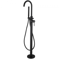 Смеситель ABBER Wasser Kreis AF8115B напольный для ванны, черный матовый - Gidratop.ru изображение