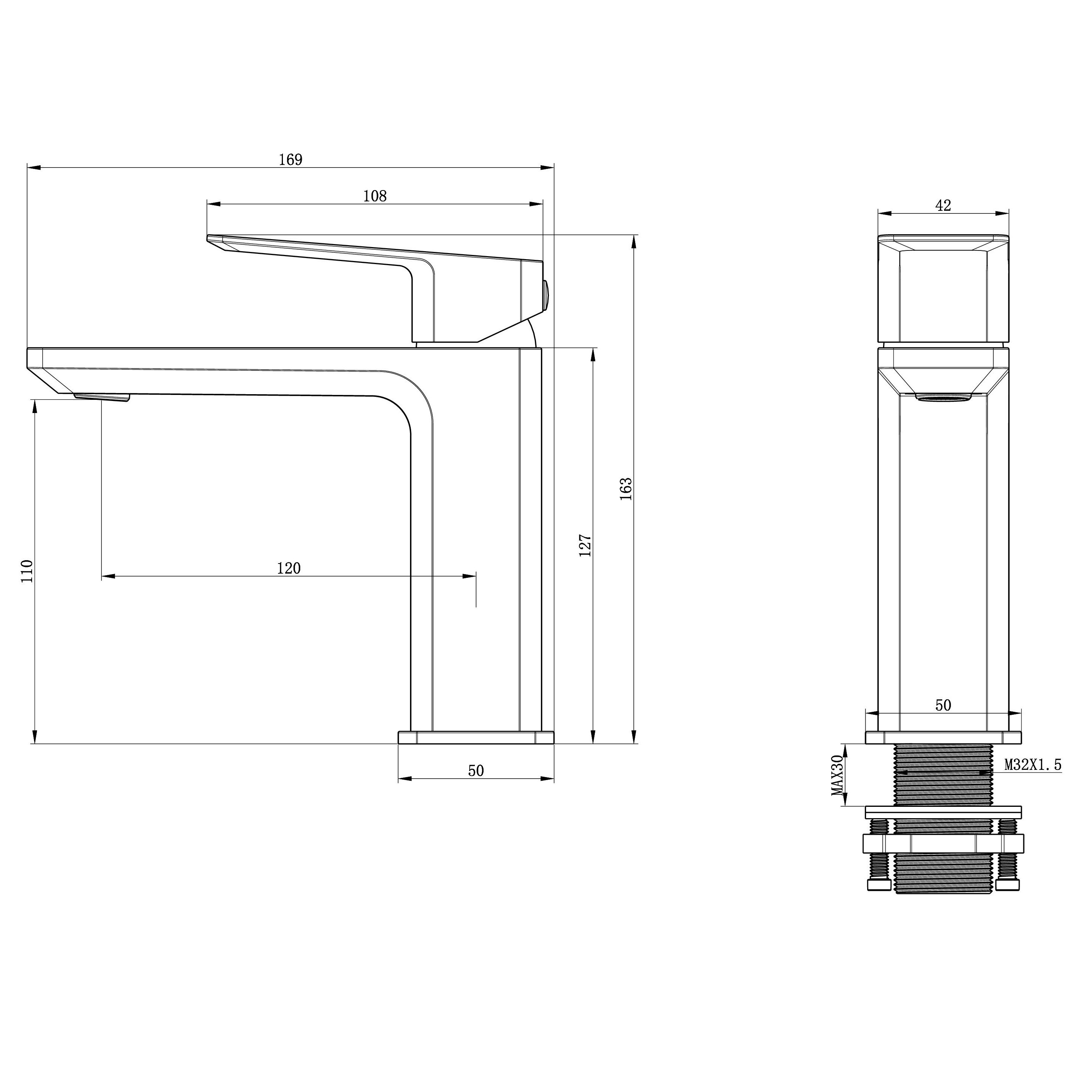 Смеситель для раковины WONZON & WOGHAND DIAMOND, Брашированное золото (WW-88139011-BG) - Gidratop.ru изображение