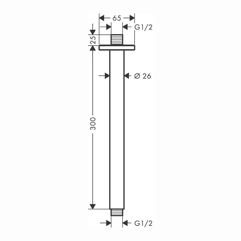 Держатель верхнего душа Hansgrohe Vernis Shape 26407670, 30 см, матовый черный - Gidratop.ru изображение