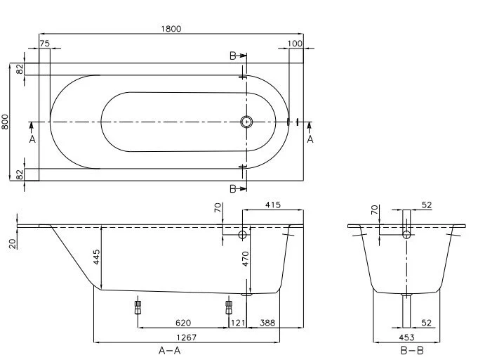Квариловая ванна Villeroy&Boch Oberon, 180 x 80 см, alpin, UBQ180OBE2V-01 - Gidratop.ru изображение