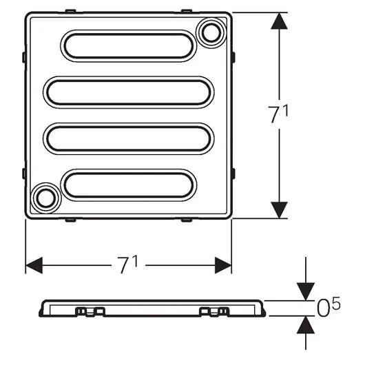 Решетка Geberit 154.310.00.1, 8 x 8 см, с креплением - Gidratop.ru изображение