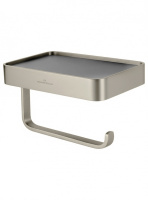 Держатель для туалетной бумаги с полкой WONZON & WOGHAND GRAFFITY, Брашированный никель (9366-BN) - Gidratop.ru изображение