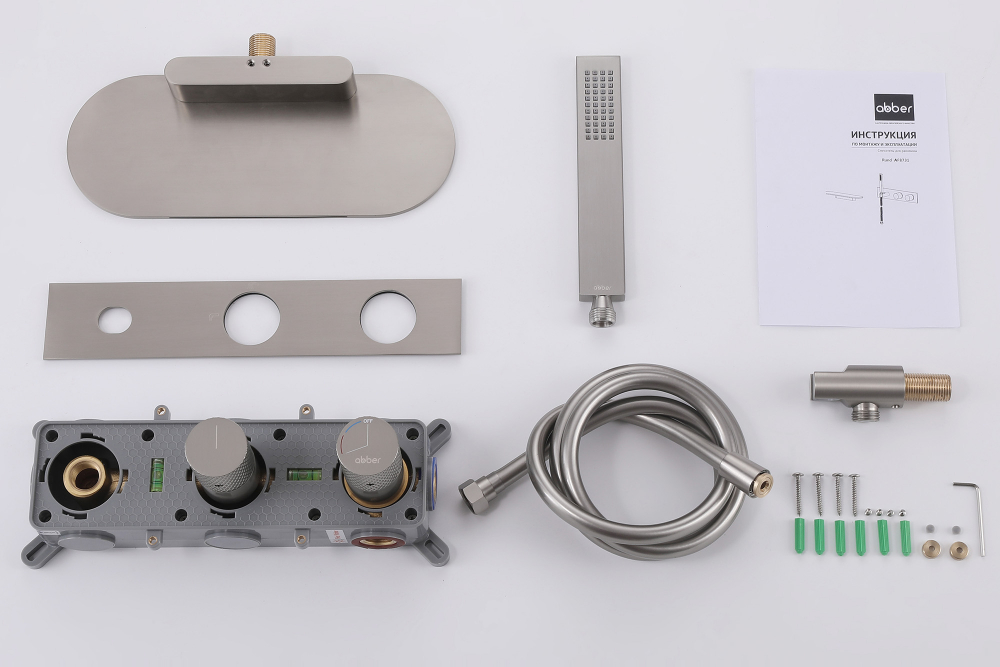 Смеситель ABBER Rund AF8731SP для ванны скрытого монтажа, сатин - Gidratop.ru изображение