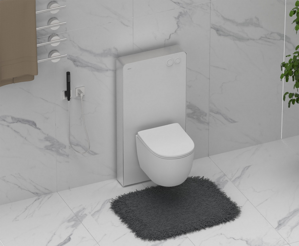 Инсталляционный модуль внешнего монтажа ABBER AC0107MW для подвесного унитаза, белый - Gidratop.ru изображение