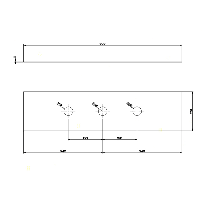 GESSI 316 пластина на 3 отверстия для монтажного бокса, цвет: steel brushed - Gidratop.ru изображение