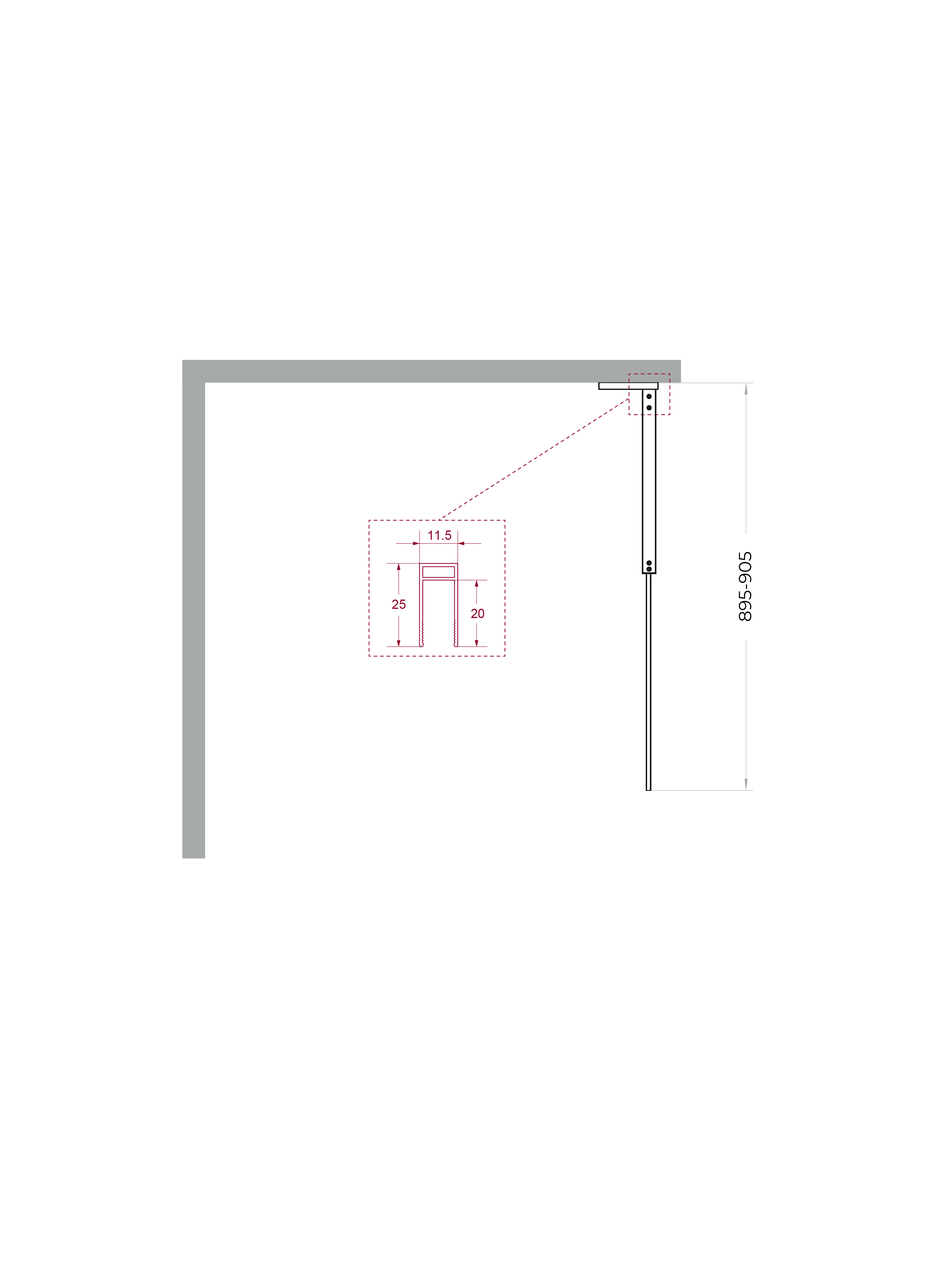 Душевая перегородка BelBagno UNO-L-1-TB-90-BR-GM - Gidratop.ru изображение
