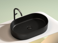 Умывальник чаша накладная овальная (цвет Черный Матовый) Element 608x385x122мм - Gidratop.ru изображение