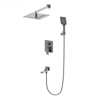 Душевая система встраиваемая WONZON & WOGHAND CUBE 2.0, Темный графит (WW-88087068-BGM) - Gidratop.ru изображение