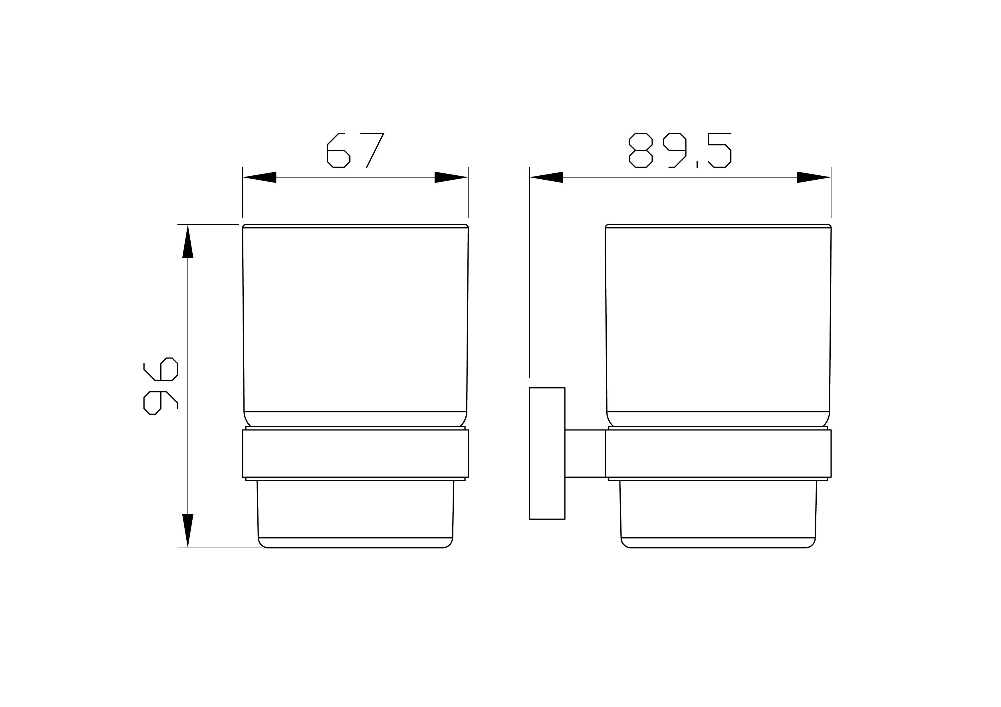 Стакан для зубных щеток с держателем WONZON & WOGHAND GRAFFITY, Брашированное золото (WW-9321-BG) - Gidratop.ru изображение