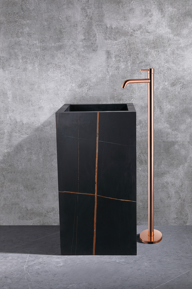 Смеситель ABBER Wasser Kreis AF8140RG напольный для раковины, розовое золото - Gidratop.ru изображение