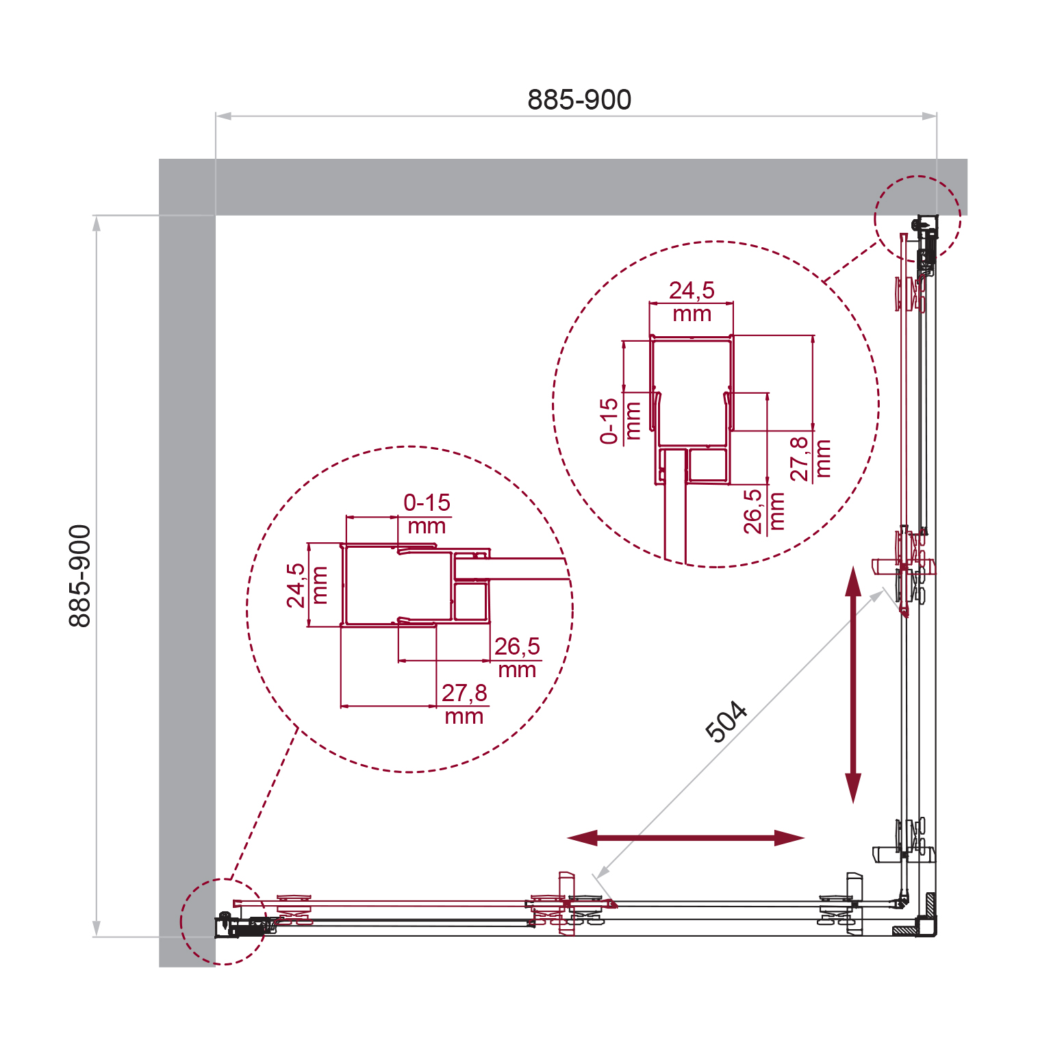 Душевой уголок BelBagno LUCE-A-2-90-P-Cr - Gidratop.ru изображение