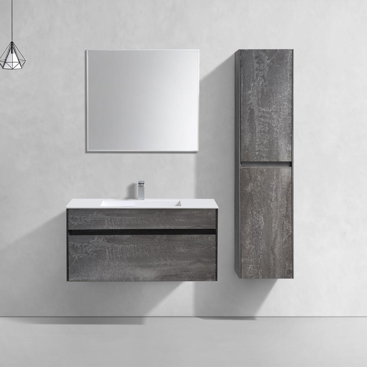 База под раковину Chiara 1000 подвесная, 1 выкатной ящик soft-close, G.Stone - Gidratop.ru изображение
