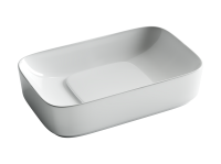 Умывальник чаша накладная прямоугольная с керамической накладкой на сливное отверстие Element 600x375x145мм - Gidratop.ru изображение