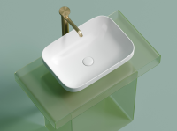 Умывальник чаша накладная прямоугольная (цвет Белый Матовый) Element 500x359x145мм - Gidratop.ru изображение