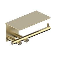 Бумагодержатель с полкой ABBER Osten 316 AA1830BG золото брашированное - Gidratop.ru изображение