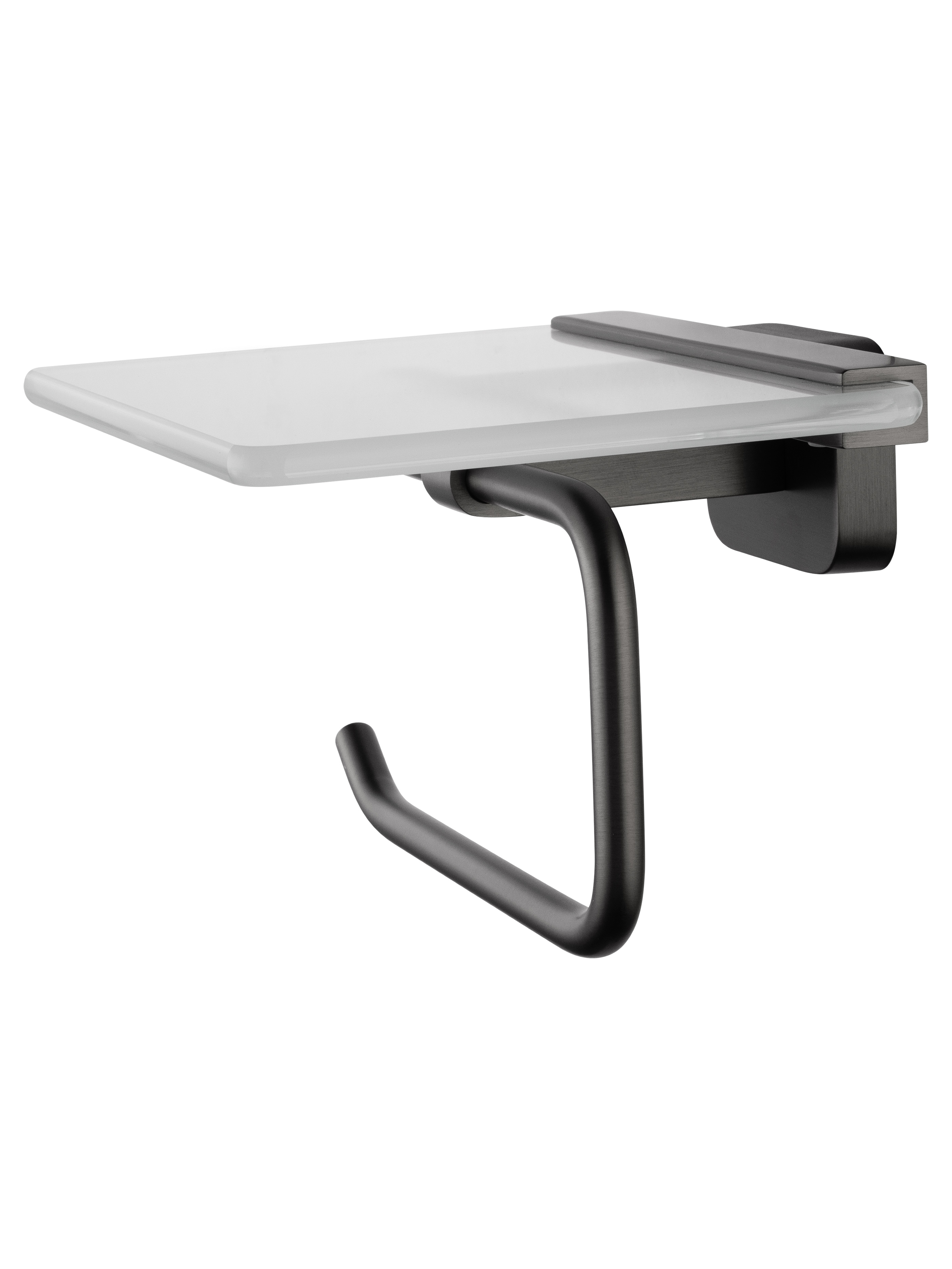 Держатель для туалетной бумаги с полкой WONZON & WOGHAND GRAFFITY, Темный графит (WW-9326) - Gidratop.ru изображение