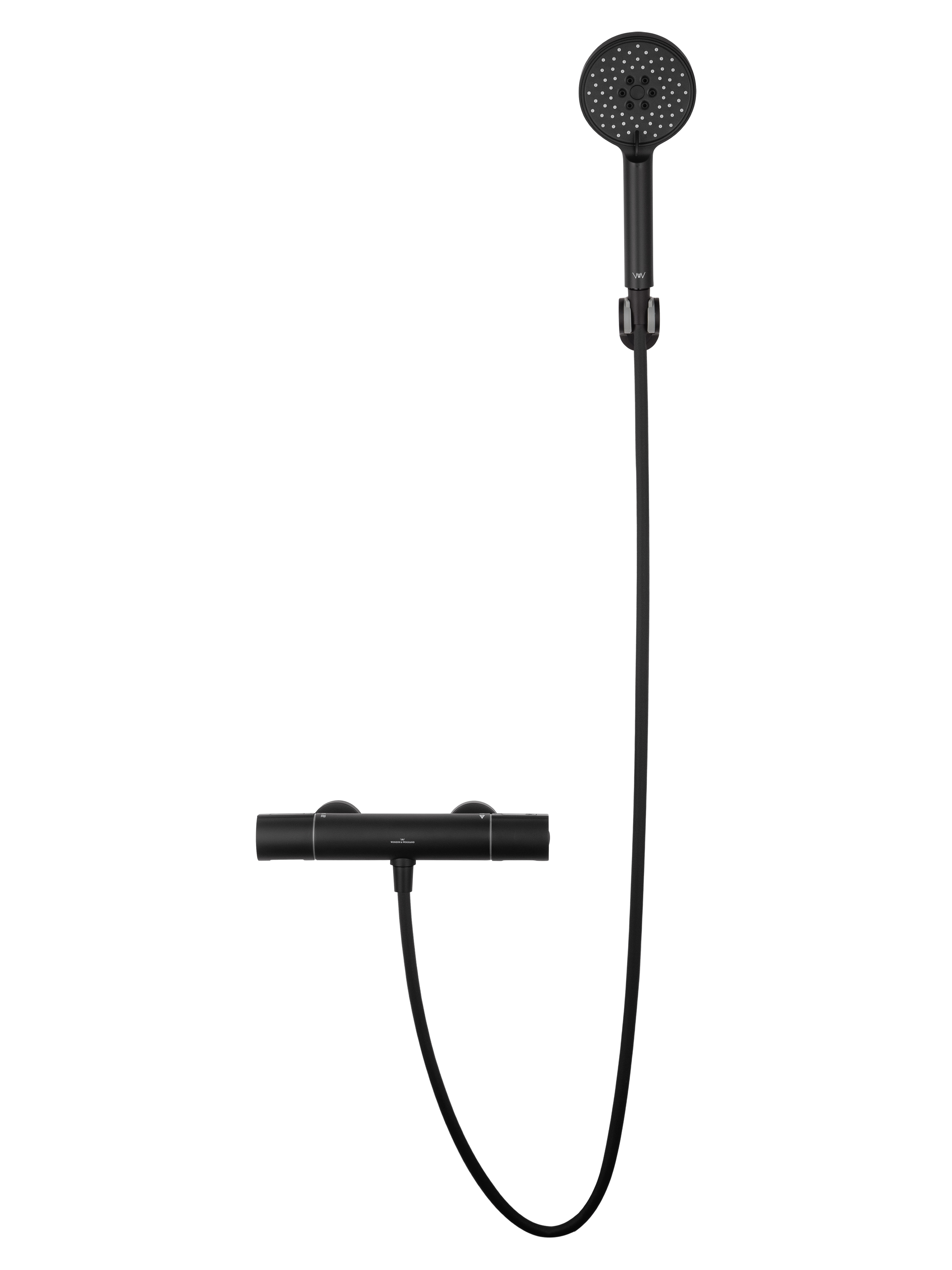 Смеситель для душа с термостатом WONZON & WOGHAND INN 2, Черный матовый (WW-A2006-A-MB) - Gidratop.ru изображение