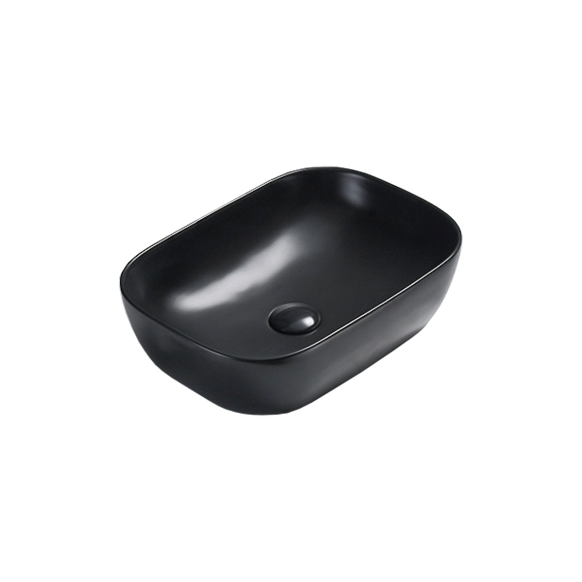 Раковина керамическая Vincea VBS-102MB, 455*325*135, накладная, цвет черный матовый - Gidratop.ru изображение