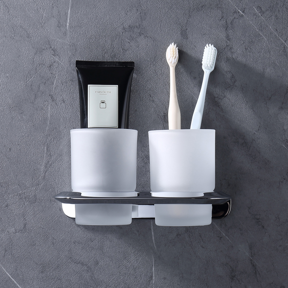 Стакан двойной для зубных щеток ABBER Nord AA1557 хром - Gidratop.ru изображение