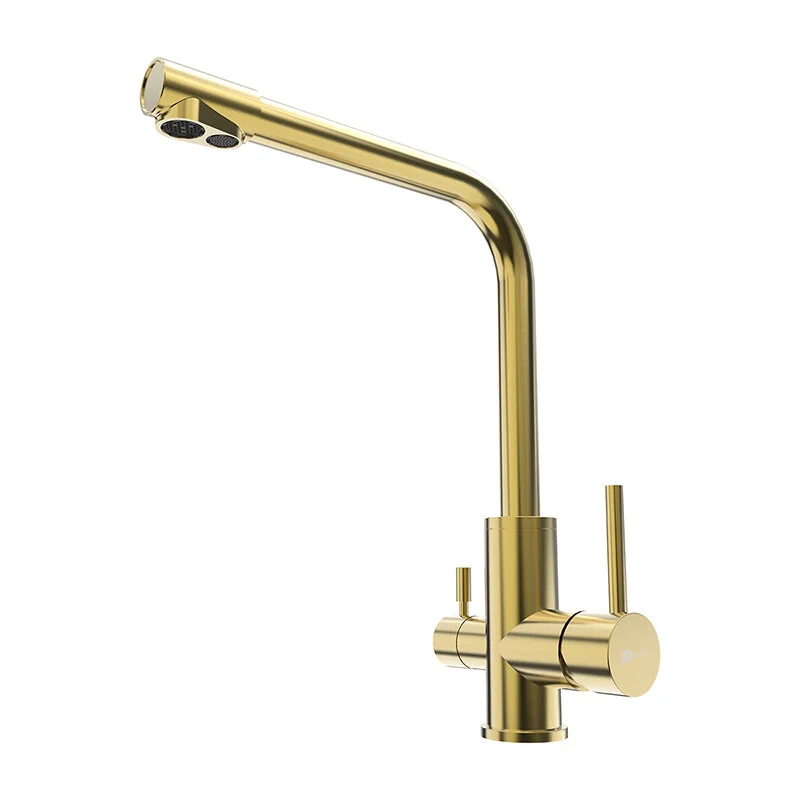 Смеситель Lemark Expert LM5061G для кухни с подключением к фильтру с питьевой водой, золото - Gidratop.ru изображение