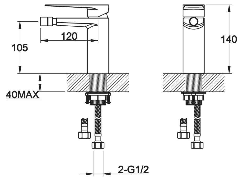 CARIN Смеситель для биде, без донного клапана, хром CAR-BD-CRM - Gidratop.ru изображение