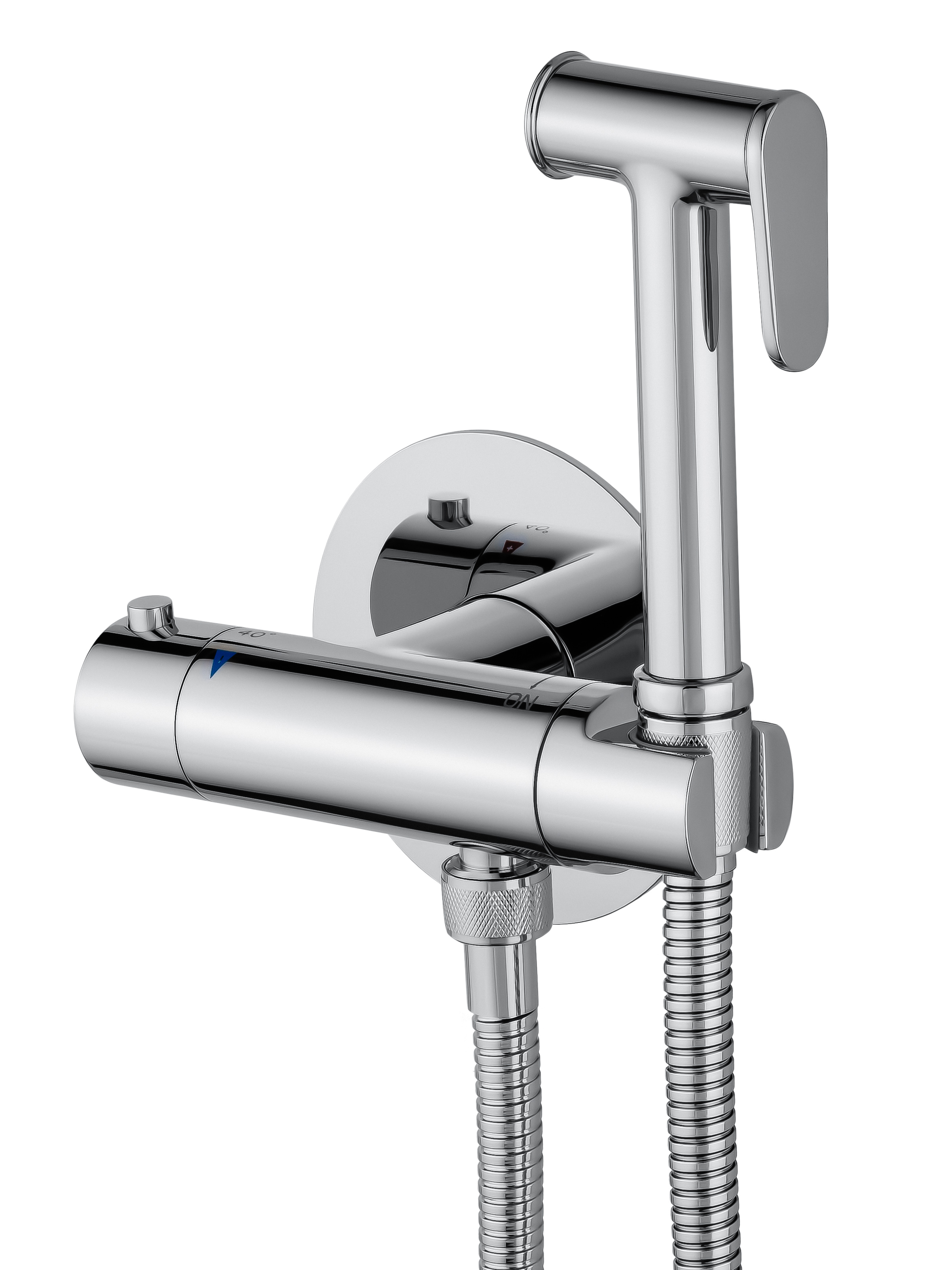Смеситель с гигиеническим душем и термостатом встраиваемый WONZON & WOGHAND, Хром (WW-88819902-CR) - Gidratop.ru изображение