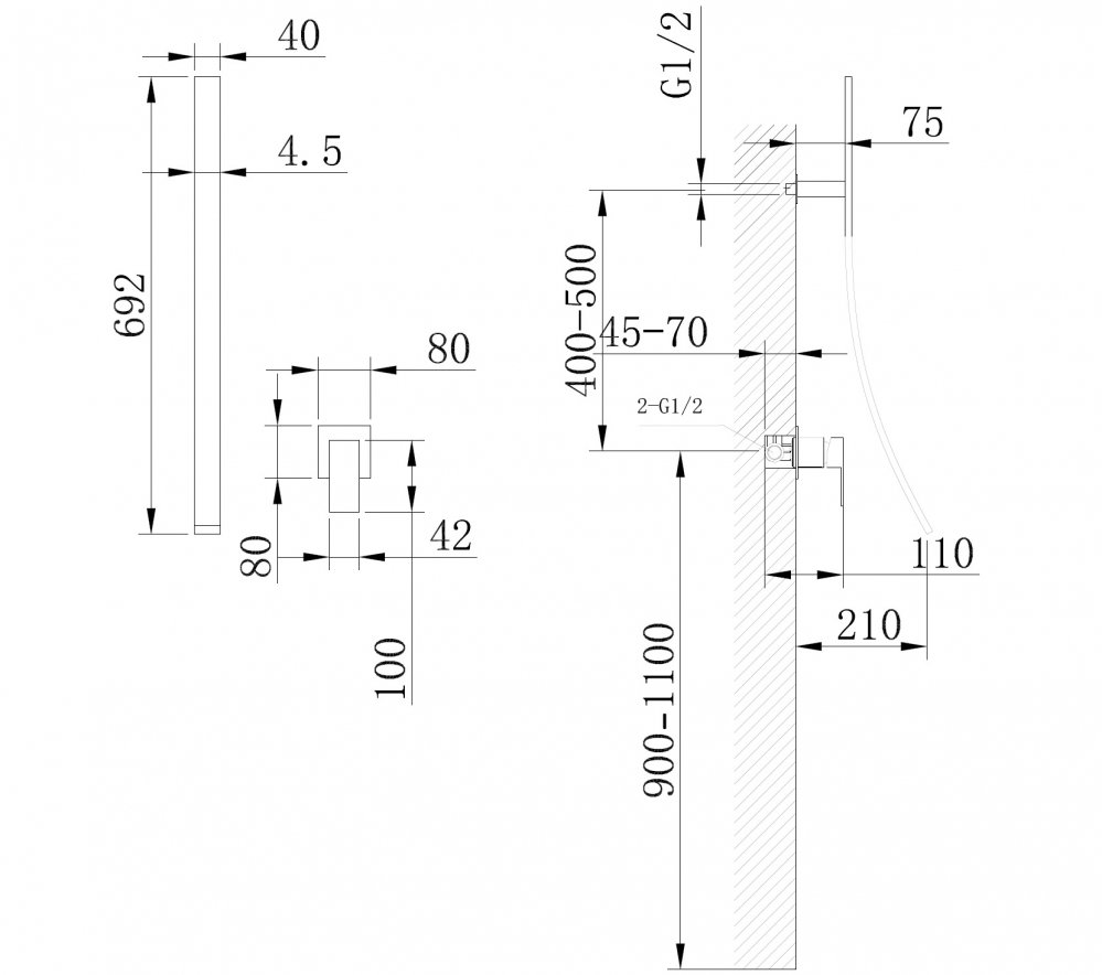 Смеситель ABBER Daheim AF8209 скрытого монтажа для раковины, хром - Gidratop.ru изображение