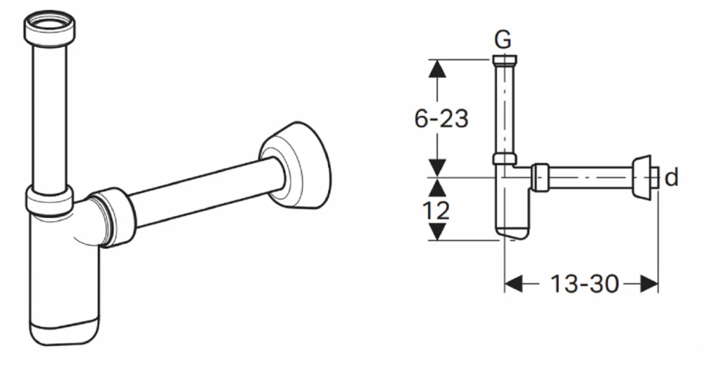 Сифон для раковины Geberit 170.103.11.1, цвет белый - Gidratop.ru изображение