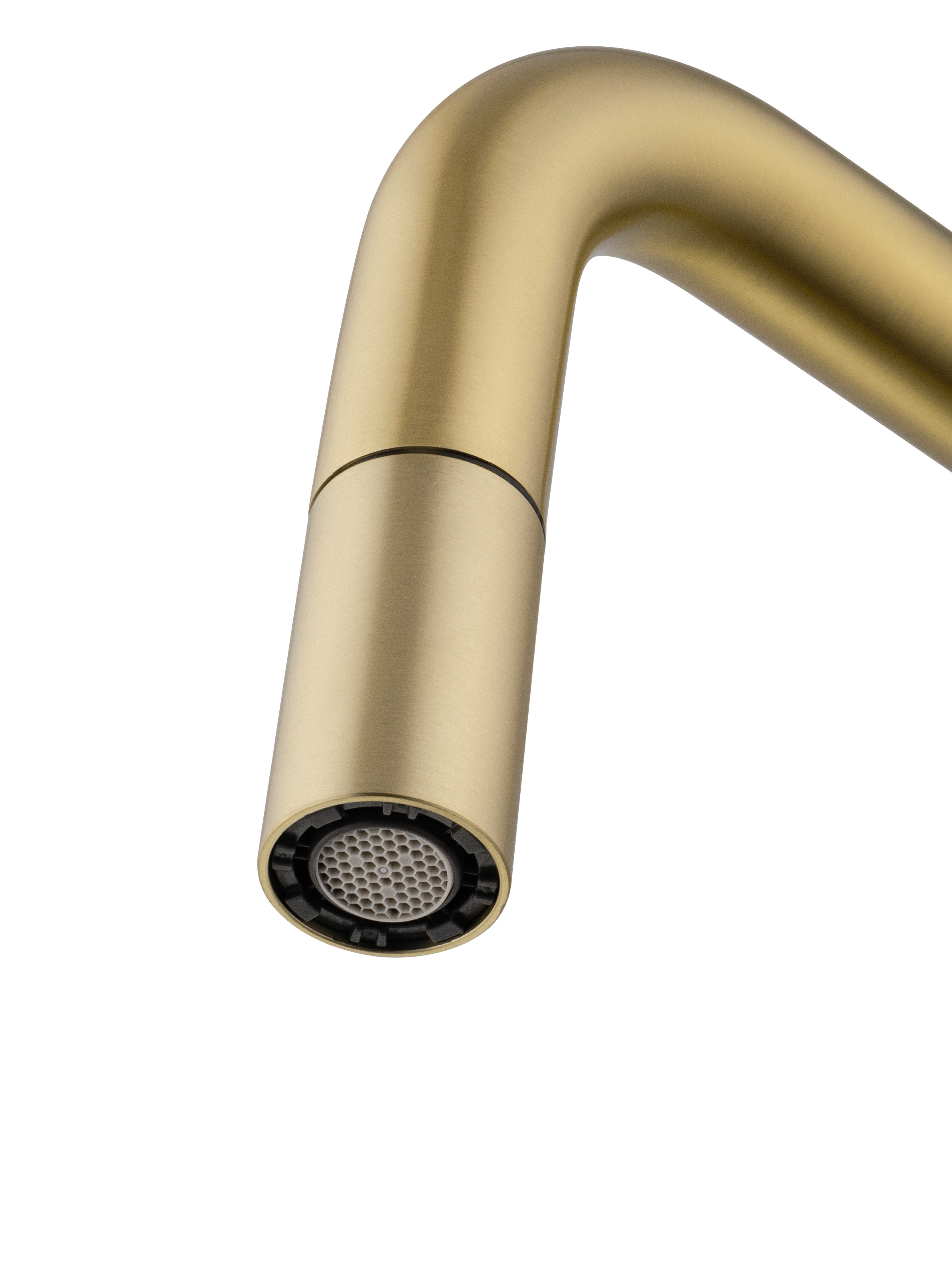 Смеситель для кухни с выдвижым изливом WONZON & WOGHAND, Брашированное золото (WW-6018-BG) - Gidratop.ru изображение