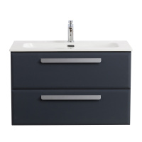 ECO-CER-N База под раковину подвесная с двумя выкатными ящиками, Grafito, 800x457x500, ECO-CER-N-800-2C-SO-GR-P - Gidratop.ru изображение