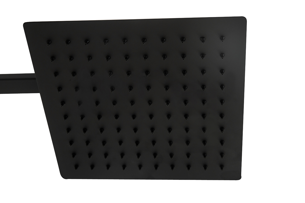 LUCE Душевая стойка со смесителем для ванны, верхним и ручным душем, чёрный LUC-VSCM-NERO. Верхний душ 25х25 см - Gidratop.ru изображение