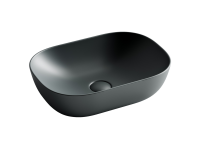 Умывальник чаша накладная прямоугольная (цвет Темный Антрацит Матовый) Element 455x325x135мм - Gidratop.ru изображение