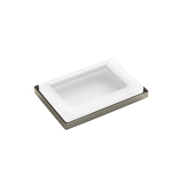 Colombo Look Мыльница настольная, цвет: PVD нержавеющая сталь/матовое стекло - Gidratop.ru изображение